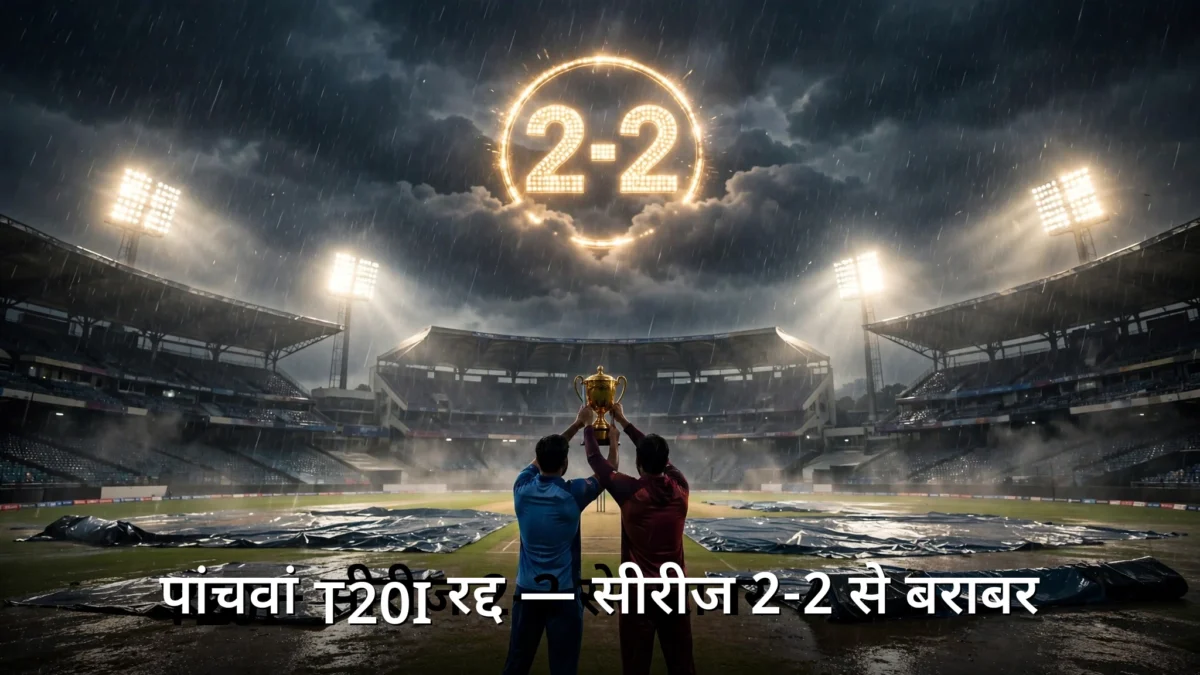 पांचवां T20I: बारिश ने धोया बेंगलुरु का निर्णायक मैच — मैच रद्द, सीरीज 2-2 से बराबर, ट्रॉफी साझा